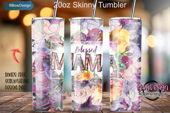 Blessed MAMA PNG 20oz Skinny Tumbler