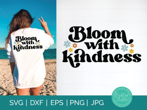 Bloom with Kindness Retro Floral SVG