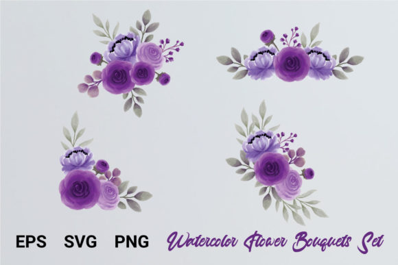 Clip Art Watercolor Flower Bouquet