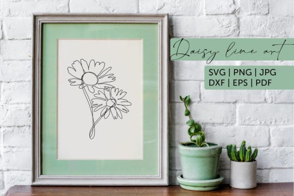 Daisy Line Art SVG Floral SVG