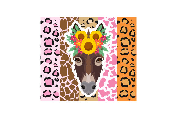 Donkey with Floral Headband