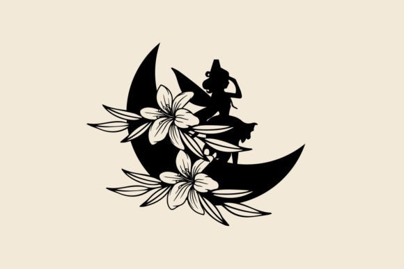 Fairy Baby Moon Floral SVG