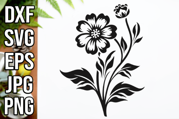 Floral SVG: Wildflower Charm for Real Embroidery
