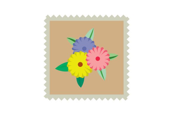 Floral with Spring Flowers Vintage Postage Stamp