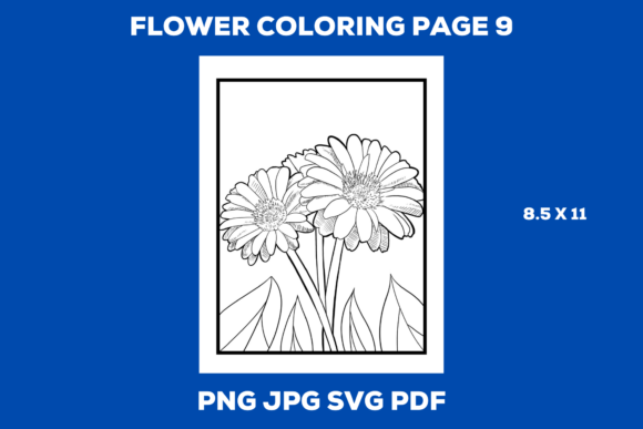 Flower Coloring Page 9 Graphic