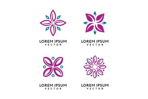 Flower Shape Logo Design Vector