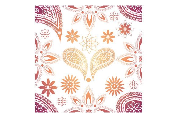 Gradient Paisley Floral Pattern