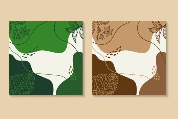 Green Brown Liquid Square Background