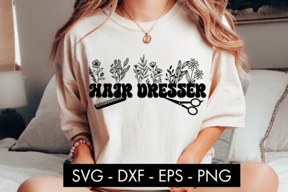 Hair Dresser Floral SVG Cut File PNG