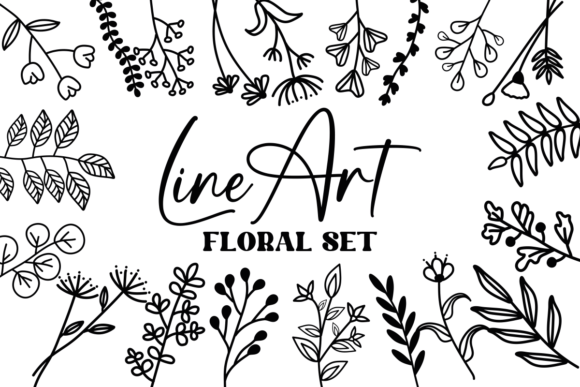 Line Art Floral Set: Minimalist Charm, Real-World Stitching