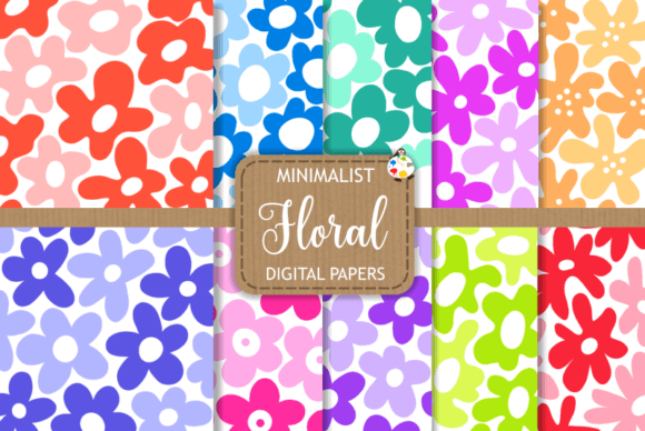Minimalist Retro Flower Power Papers
