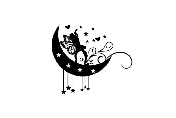 Moon Fairly Star Floral SVG