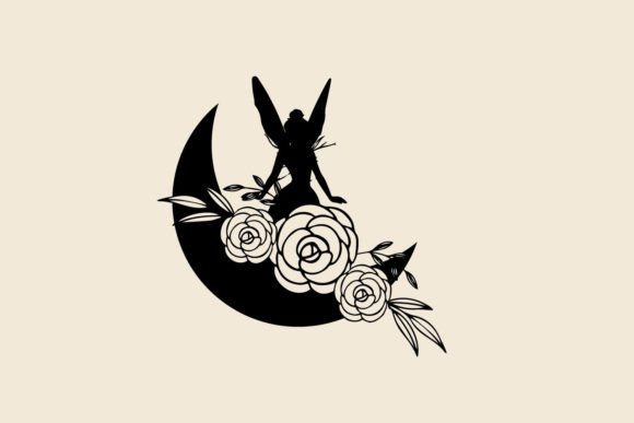 Moon Fairy Floral SVG