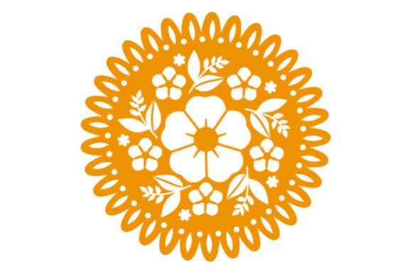 Papel Picado Floral Leaves, Circle