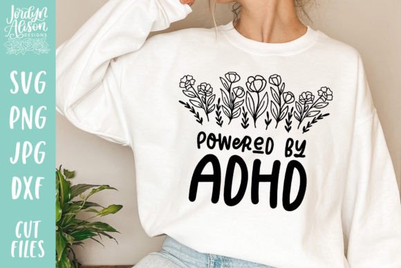Powered by ADHD Floral SVG