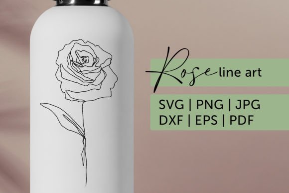 Rose Line Art SVG Botanical Floral SVG