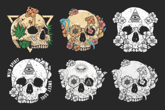 Skull Floral SVG Sublimation Bundle