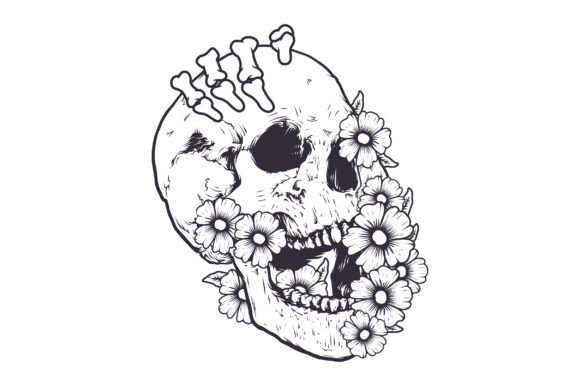 Skull Floral SVG Sublimation T-shirt