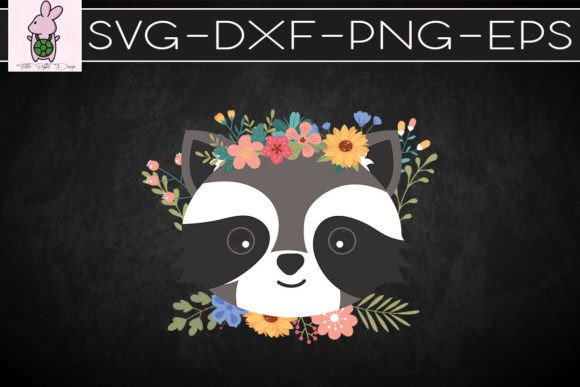 Spring Raccoon Floral SVG