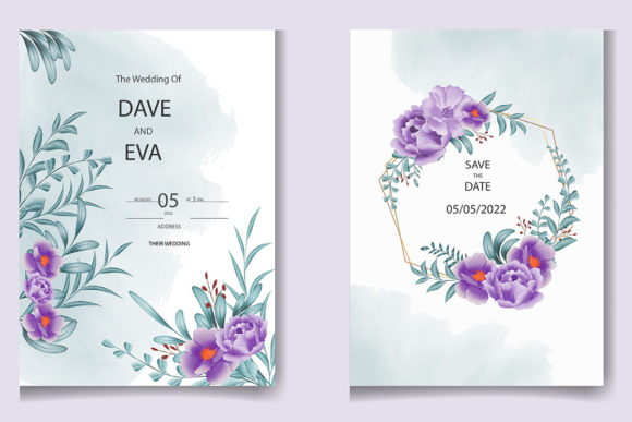 Watercolor Wedding Invitation Card Set