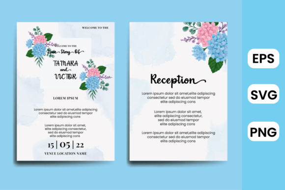 Watercolor Wedding Invitation Hydrangea