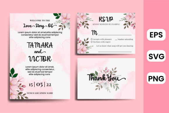 Wedding Invitation Magnolia Watercolor